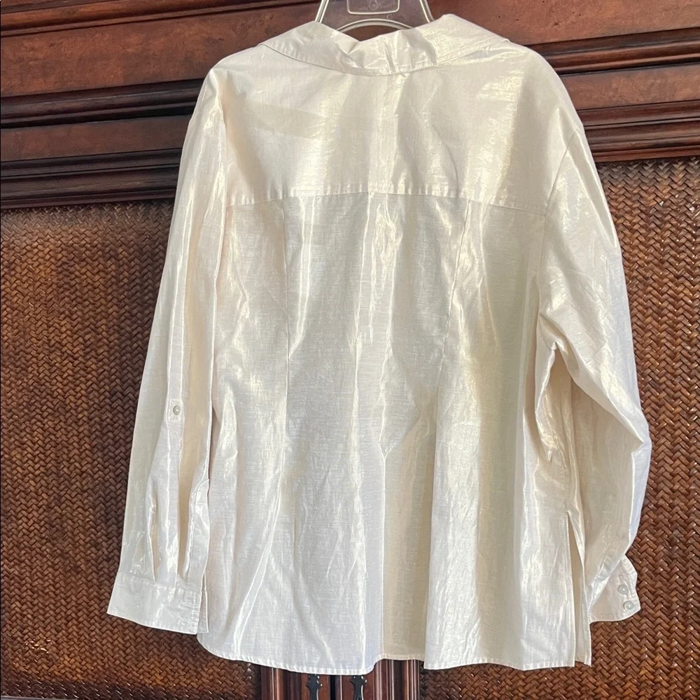 Ruby Rd. Cream Button Down Shirt - Picture 3 of 3